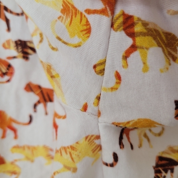 Maceoo Cotton Button-Down Polo Tiger Print White Orange - Picture 8 of 8